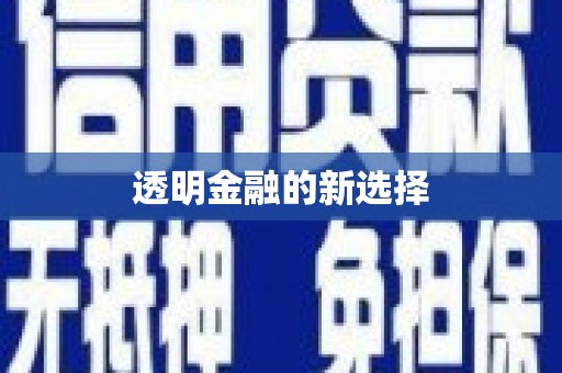 城厢透明金融的新选择