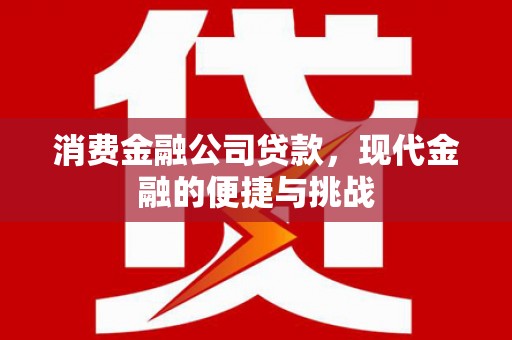 城厢消费金融公司贷款，现代金融的便捷与挑战