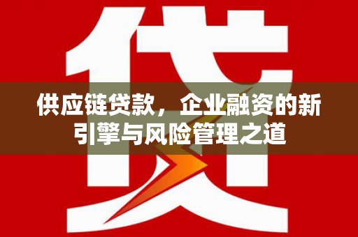 城厢供应链贷款，企业融资的新引擎与风险管理之道