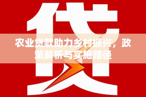 城厢农业贷款助力乡村振兴，政策解析与实施路径