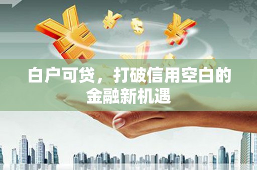 城厢白户可贷，打破信用空白的金融新机遇
