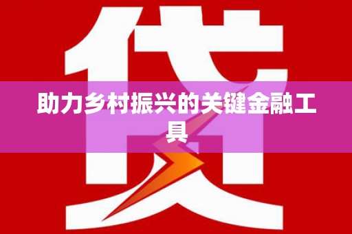 城厢助力乡村振兴的关键金融工具