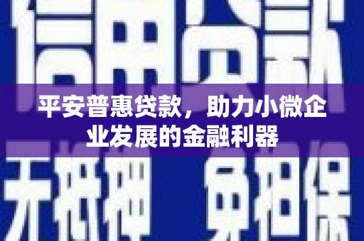 城厢平安普惠贷款，助力小微企业发展的金融利器