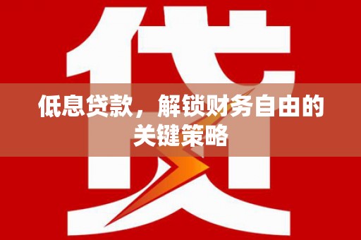城厢低息贷款，解锁财务自由的关键策略